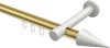 10213725-XX3832 Innenlauf Gardinenstange Aluminium / Metall 20 mm Ø PRESTIGE - Savio Messing-Optik / Weiß