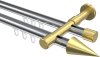 10213726-XX1238 Innenlauf Gardinenstange Aluminium / Metall 20 mm Ø 2-läufig PRESTIGE - Savio Chrom / Messing-Optik