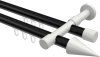 10213726-102932 Innenlauf Gardinenstange Aluminium / Metall 20 mm Ø 2-läufig PRESTIGE - Savio Schwarz / Weiß