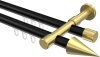 10213726-XX2938 Innenlauf Gardinenstange Aluminium / Metall 20 mm Ø 2-läufig PRESTIGE - Savio Schwarz / Messing-Optik