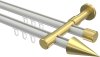 10213726-XX3238 Innenlauf Gardinenstange Aluminium / Metall 20 mm Ø 2-läufig PRESTIGE - Savio Weiß / Messing-Optik