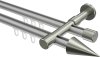 10213726-103339 Innenlauf Gardinenstange Aluminium / Metall 20 mm Ø 2-läufig PRESTIGE - Savio Silbergrau / Edelstahl-Optik
