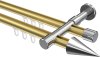 10213726-XX3812 Innenlauf Gardinenstange Aluminium / Metall 20 mm Ø 2-läufig PRESTIGE - Savio Messing-Optik / Chrom