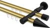 10213726-XX3829 Innenlauf Gardinenstange Aluminium / Metall 20 mm Ø 2-läufig PRESTIGE - Savio Messing-Optik / Schwarz