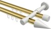 10213726-XX3832 Innenlauf Gardinenstange Aluminium / Metall 20 mm Ø 2-läufig PRESTIGE - Savio Messing-Optik / Weiß