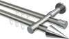 10213726-XX3912 Innenlauf Gardinenstange Aluminium / Metall 20 mm Ø 2-läufig PRESTIGE - Savio Edelstahl-Optik / Chrom