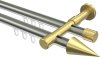 10213726-103938 Innenlauf Gardinenstange Edelstahl-Optik / Messing-Optik 20 mm Ø 2-läufig PRESTIGE - Savio