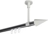 10213733-XX1232 Innenlauf Gardinenstange Aluminium / Metall 20 mm Ø SONETTE - Savio Chrom / Weiß