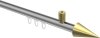 10213734-XX3338 Innenlauf Gardinenstange Aluminium / Metall 20 mm Ø SONIUS - Savio Silbergrau / Messing-Optik