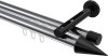 10213746-XX1229 Innenlauf Gardinenstange Aluminium / Metall 20 mm Ø 2-läufig SITENO - Savio Chrom / Schwarz