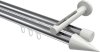 10213746-XX1232 Innenlauf Gardinenstange Aluminium / Metall 20 mm Ø 2-läufig SITENO - Savio Chrom / Weiß