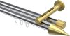10213746-XX1238 Innenlauf Gardinenstange Aluminium / Metall 20 mm Ø 2-läufig SITENO - Savio Chrom / Messing-Optik