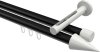 10213746-102932 Innenlauf Gardinenstange Aluminium / Metall 20 mm Ø 2-läufig SITENO - Savio Schwarz / Weiß