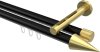 10213746-XX2938 Innenlauf Gardinenstange Aluminium / Metall 20 mm Ø 2-läufig SITENO - Savio Schwarz / Messing-Optik