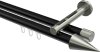 10213746-XX2939 Innenlauf Gardinenstange Aluminium / Metall 20 mm Ø 2-läufig SITENO - Savio Schwarz / Edelstahl-Optik
