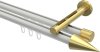 10213746-XX3238 Innenlauf Gardinenstange Aluminium / Metall 20 mm Ø 2-läufig SITENO - Savio Weiß / Messing-Optik