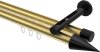 10213746-XX3829 Innenlauf Gardinenstange Aluminium / Metall 20 mm Ø 2-läufig SITENO - Savio Messing-Optik / Schwarz