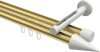 10213746-XX3832 Innenlauf Gardinenstange Aluminium / Metall 20 mm Ø 2-läufig SITENO - Savio Messing-Optik / Weiß