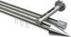 10213746-XX3912 Innenlauf Gardinenstange Aluminium / Metall 20 mm Ø 2-läufig SITENO - Savio Edelstahl-Optik / Chrom