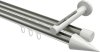 10213746-XX3932 Innenlauf Gardinenstange Aluminium / Metall 20 mm Ø 2-läufig SITENO - Savio Edelstahl-Optik / Weiß