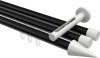10213747-102932 Innenlauf Gardinenstange Aluminium / Metall 20 mm Ø 3-läufig SITENO - Savio Schwarz / Weiß