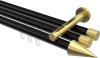 10213747-XX2938 Innenlauf Gardinenstange Aluminium / Metall 20 mm Ø 3-läufig SITENO - Savio Schwarz / Messing-Optik