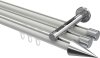 10213747-XX3212 Innenlauf Gardinenstange Aluminium / Metall 20 mm Ø 3-läufig SITENO - Savio Weiß / Chrom