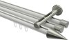 10213747-XX3239 Innenlauf Gardinenstange Aluminium / Metall 20 mm Ø 3-läufig SITENO - Savio Weiß / Edelstahl-Optik