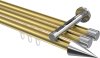 10213747-XX3812 Innenlauf Gardinenstange Aluminium / Metall 20 mm Ø 3-läufig SITENO - Savio Messing-Optik / Chrom
