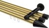 10213747-XX3829 Innenlauf Gardinenstange Aluminium / Metall 20 mm Ø 3-läufig SITENO - Savio Messing-Optik / Schwarz