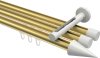 10213747-XX3832 Innenlauf Gardinenstange Aluminium / Metall 20 mm Ø 3-läufig SITENO - Savio Messing-Optik / Weiß