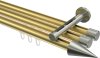 10213747-XX3839 Innenlauf Gardinenstange Messing-Optik / Edelstahl-Optik 20 mm Ø 3-läufig SITENO - Savio