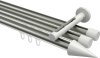 10213747-XX3932 Innenlauf Gardinenstange Aluminium / Metall 20 mm Ø 3-läufig SITENO - Savio Edelstahl-Optik / Weiß