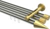 10213747-XX3938 Innenlauf Gardinenstange Edelstahl-Optik / Messing-Optik 20 mm Ø 3-läufig SITENO - Savio