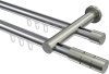10213812-101239 Innenlauf Gardinenstange Aluminium / Metall 20 mm Ø 2-läufig PLATON - Elanto Chrom / Edelstahl-Optik