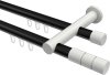 10213812-102932 Innenlauf Gardinenstange Aluminium / Metall 20 mm Ø 2-läufig PLATON - Elanto Schwarz / Weiß