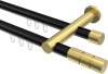 10213812-XX2938 Innenlauf Gardinenstange Aluminium / Metall 20 mm Ø 2-läufig PLATON - Elanto Schwarz / Messing-Optik