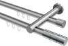 10213812-XX3312 Innenlauf Gardinenstange Aluminium / Metall 20 mm Ø 2-läufig PLATON - Elanto Silbergrau / Chrom