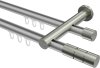 10213812-XX3339 Innenlauf Gardinenstange Aluminium / Metall 20 mm Ø 2-läufig PLATON - Elanto Silbergrau / Edelstahl-Optik