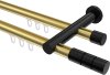 10213812-XX3829 Innenlauf Gardinenstange Aluminium / Metall 20 mm Ø 2-läufig PLATON - Elanto Messing-Optik / Schwarz