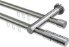 10213812-XX3912 Innenlauf Gardinenstange Aluminium / Metall 20 mm Ø 2-läufig PLATON - Elanto Edelstahl-Optik / Chrom