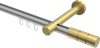 10213825-XX3338 Innenlauf Gardinenstange Aluminium / Metall 20 mm Ø PRESTIGE - Elanto Silbergrau / Messing-Optik