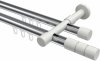 10213826-XX1232 Innenlauf Gardinenstange Aluminium / Metall 20 mm Ø 2-läufig PRESTIGE - Elanto Chrom / Weiß
