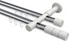 10213826-101232 Innenlauf Gardinenstange Aluminium / Metall 20 mm Ø 2-läufig PRESTIGE - Elanto Chrom / Weiß
