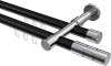 10213826-102912 Innenlauf Gardinenstange Aluminium / Metall 20 mm Ø 2-läufig PRESTIGE - Elanto Schwarz / Chrom