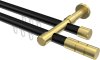 10213826-XX2938 Innenlauf Gardinenstange Aluminium / Metall 20 mm Ø 2-läufig PRESTIGE - Elanto Schwarz / Messing-Optik