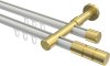 10213826-XX3238 Innenlauf Gardinenstange Aluminium / Metall 20 mm Ø 2-läufig PRESTIGE - Elanto Weiß / Messing-Optik