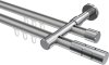 10213826-XX3312 Innenlauf Gardinenstange Aluminium / Metall 20 mm Ø 2-läufig PRESTIGE - Elanto Silbergrau / Chrom