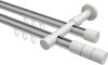 10213826-103332 Innenlauf Gardinenstange Aluminium / Metall 20 mm Ø 2-läufig PRESTIGE - Elanto Silbergrau / Weiß