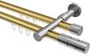 10213826-XX3812 Innenlauf Gardinenstange Aluminium / Metall 20 mm Ø 2-läufig PRESTIGE - Elanto Messing-Optik / Chrom